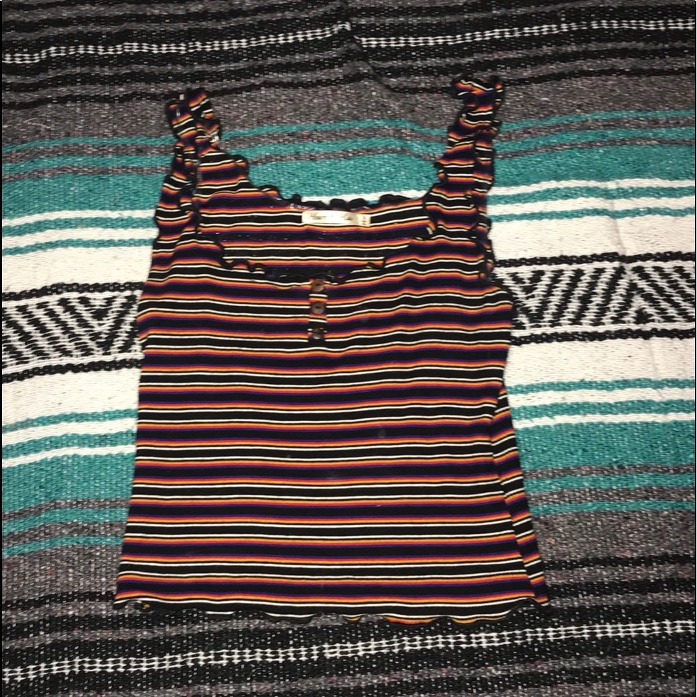 Striped multi colored crop top